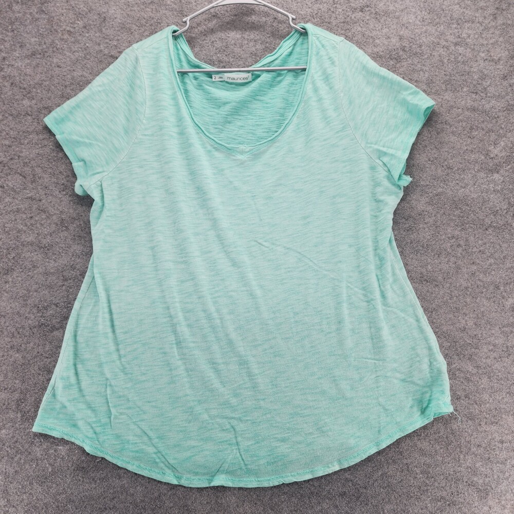 Maurices Shirt Womens 2 Blue Short Sleeve
